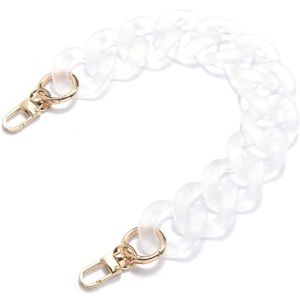 AUMEY Large Flat Chain Strap - Acrylic Clear Chain Luxury Handbag Purse Strap